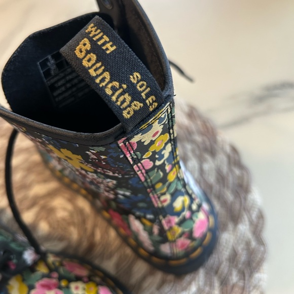 Dr. Martens Black Floral Lace-Up Boots - Picture 2 of 10